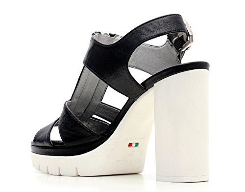 NERO GIARDINI SANDALO DONNA IN PELLE CON TACCO P615730D - 100 - immagine 3