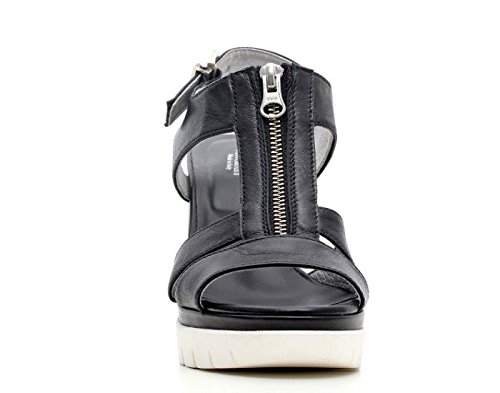 NERO GIARDINI SANDALO DONNA IN PELLE CON TACCO P615730D - 100 - immagine 2