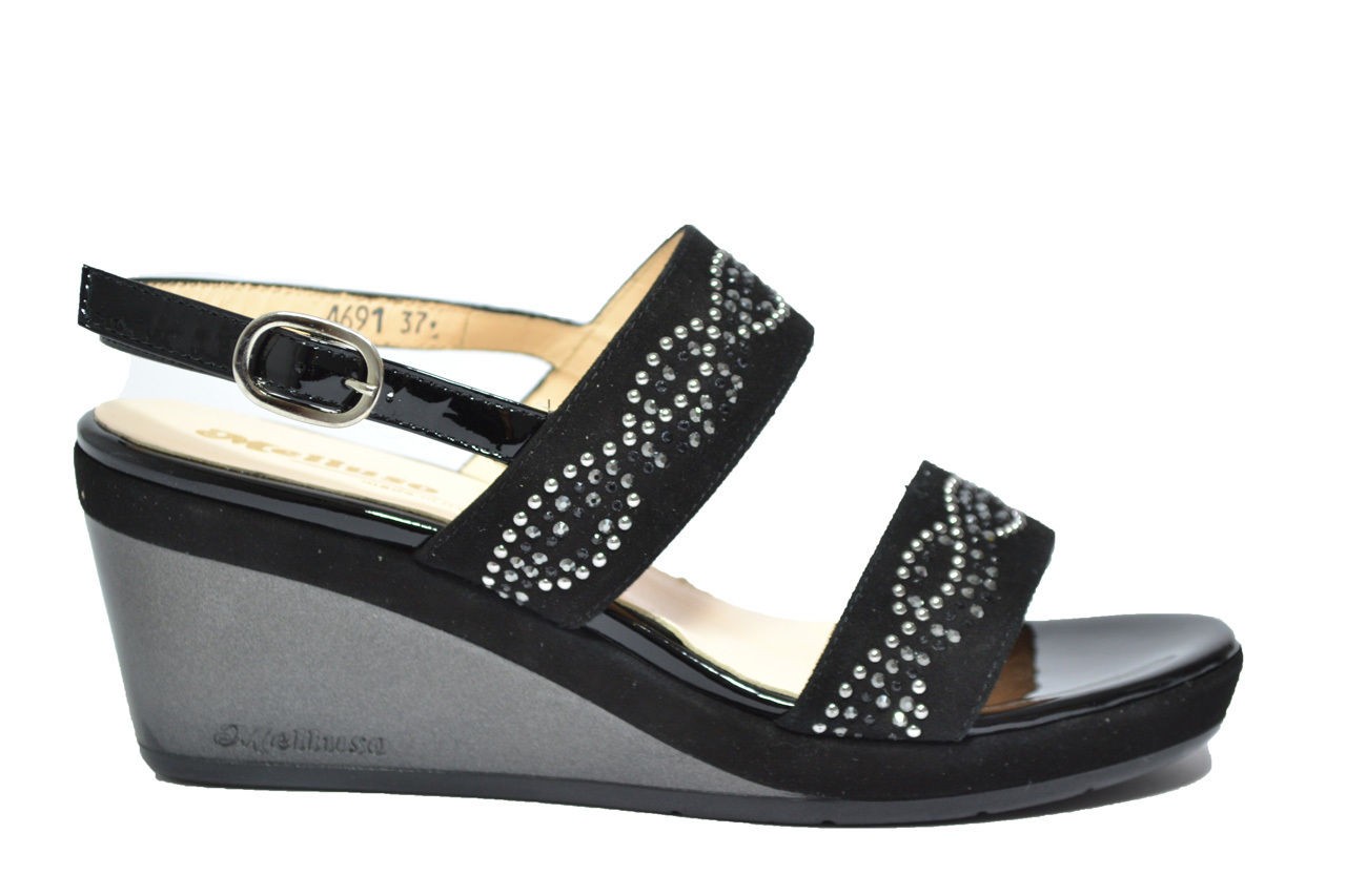 MELLUSO R7622 GIGLIO - SANDALI DONNA CON ZEPPA E BRILLANTI