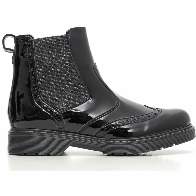 NERO GIARDINI JUNIOR TRONCHETTO STILE INGLESE IN VERNICE RAGAZZA A631802F-100 (35-39)