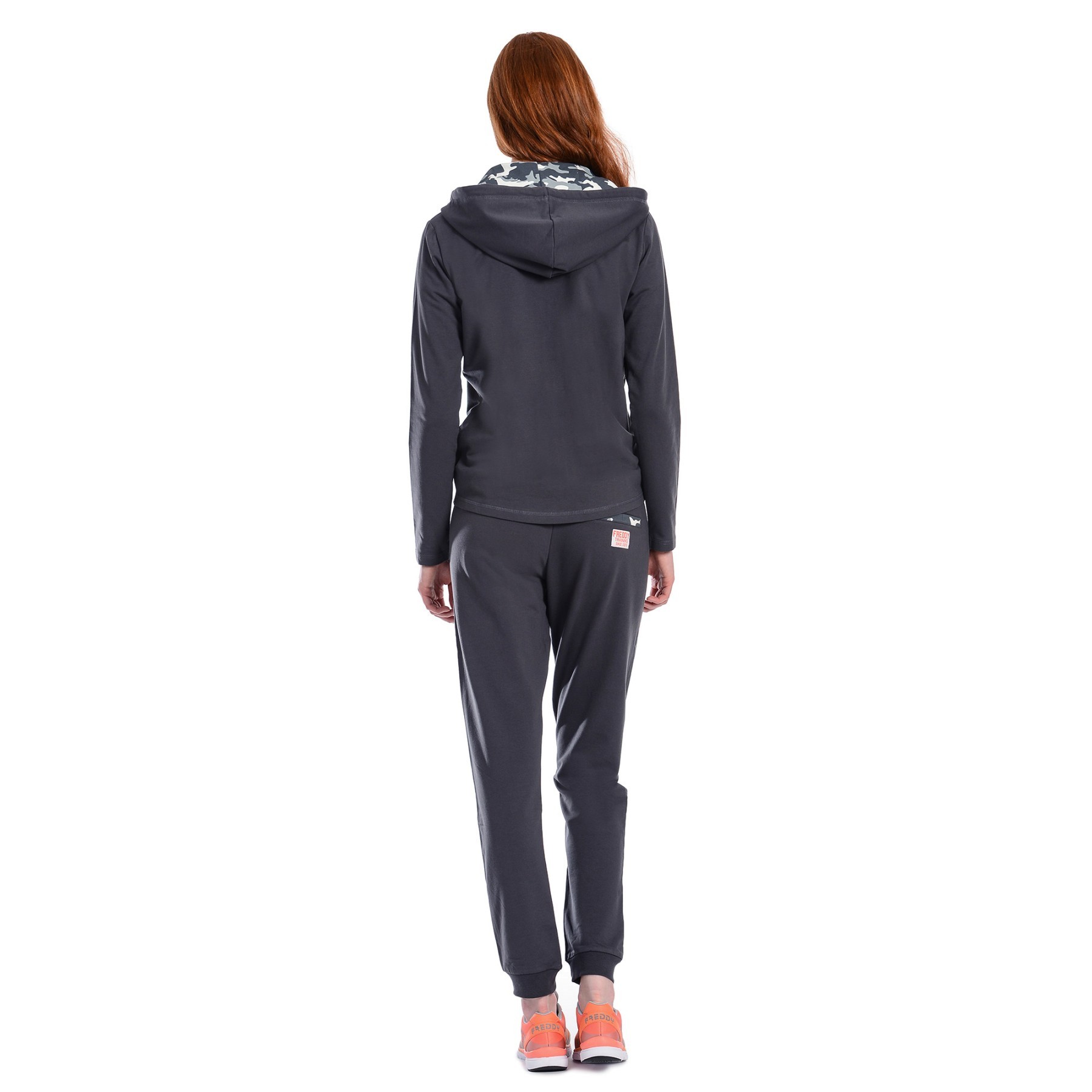 Felpa Donna FREDDY Con Cappuccio Teddy - Zip Frontale E Tasche Marsupio