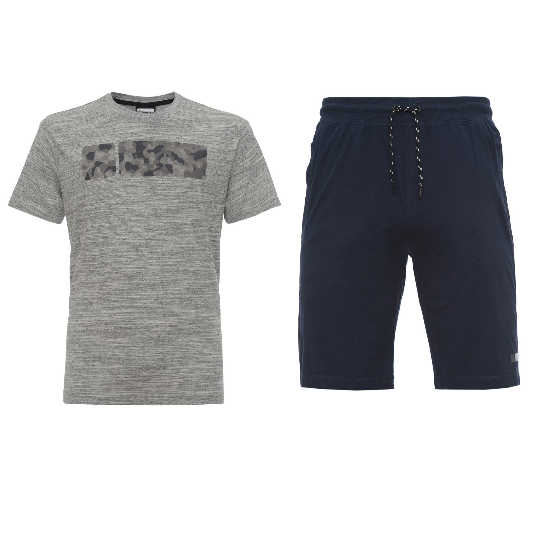 FREDDY COMPLETO COMPOSTO DA T-SHIRT MELANGÉ CON LOGO NO-LOGO STAMPA FANTASIA E BERMUDA MONOCOLORE (MART6TSA)