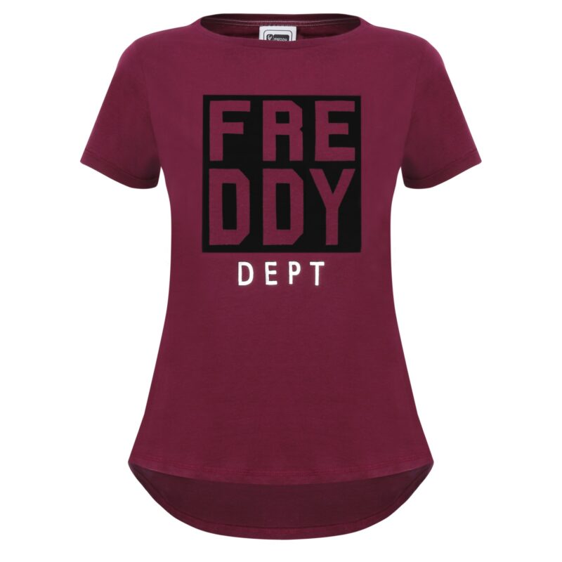 FREDDY T-SHIRT IN JERSEY DI COTONE 100% CON STAMPA NERA E ARGENTO (WT111L03N00V02G04-E47)