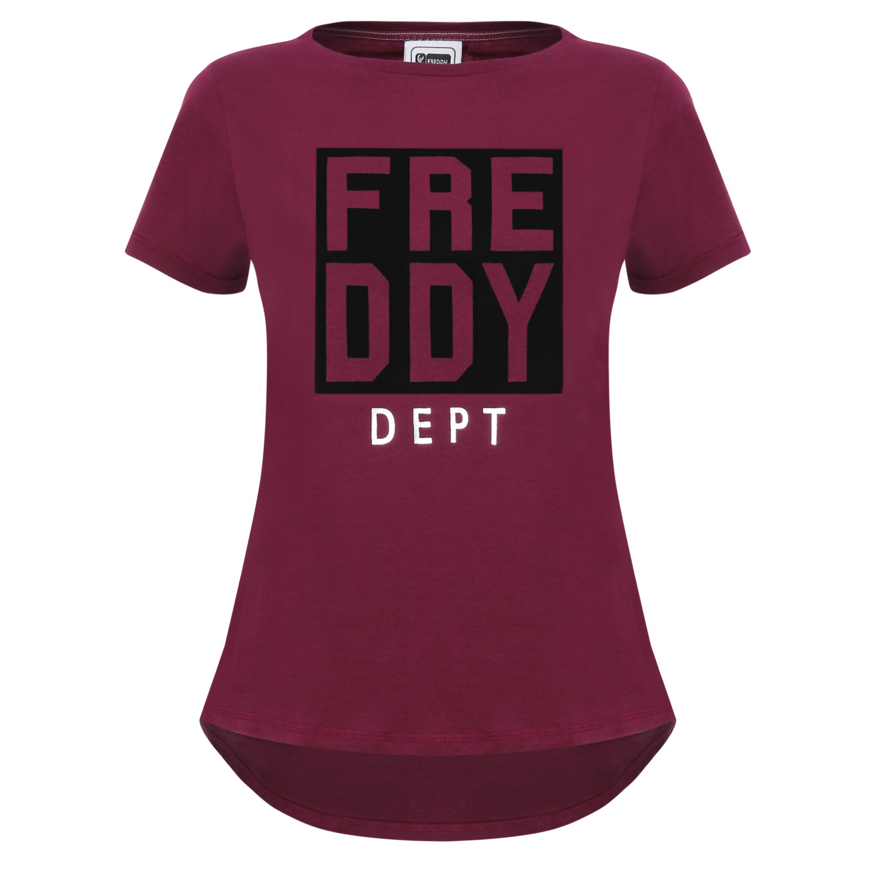 FREDDY T-SHIRT IN JERSEY DI COTONE 100% CON STAMPA NERA E ARGENTO (WT111L03N00V02G04-E47)