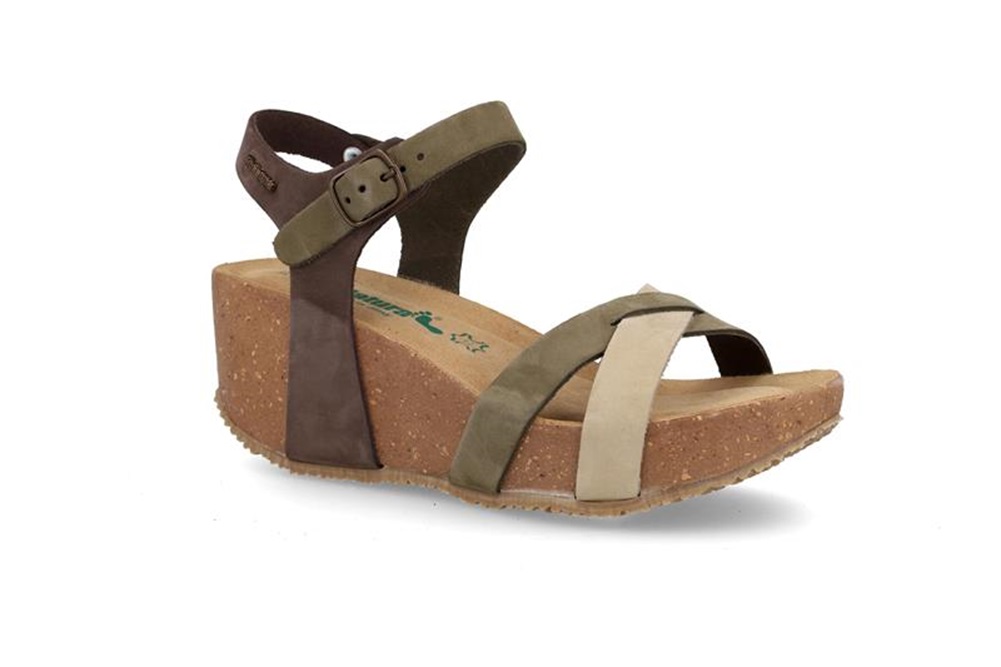 BIONATURA 24 Fregene Imb. Nabuk M2401 – Sandalo con Zeppa da Donna