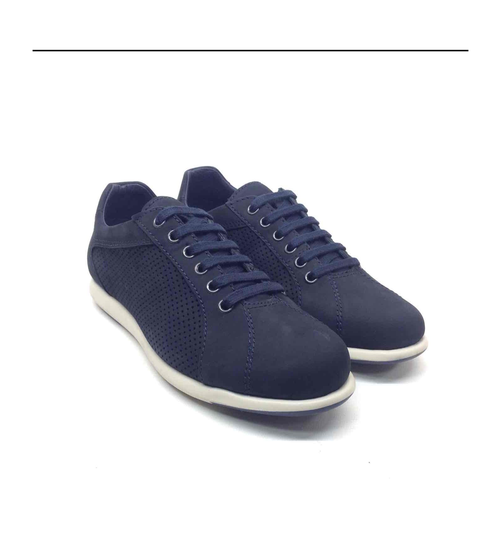 FRAU SNEAKER 11G3 NABUK NAVY panna