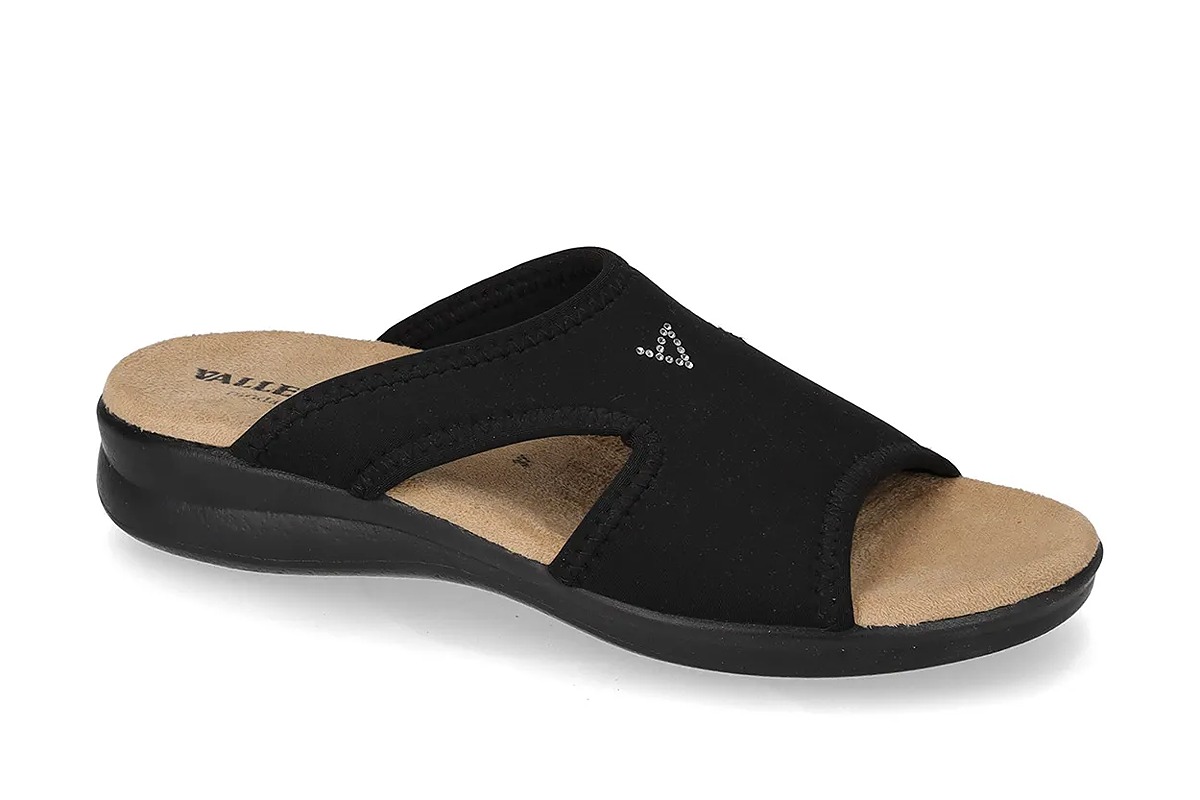 VALLEVERDE 25321 – Ciabatta da Donna Elasticizzata adatta per Alluce Valgo - Nero