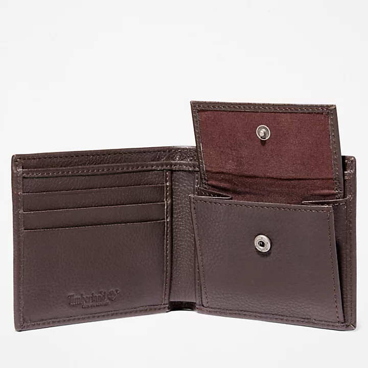 Portafogli In Pelle Da Uomo Con Portamonete MARRONE/RUTENIO SCURO | The - Foto 13