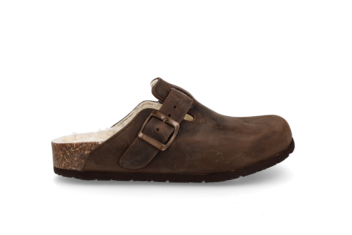 BioNatura 11 Vegas Imb. Crazy Horse Caffè - Sabot Foderati Unisex con Suola Vibram