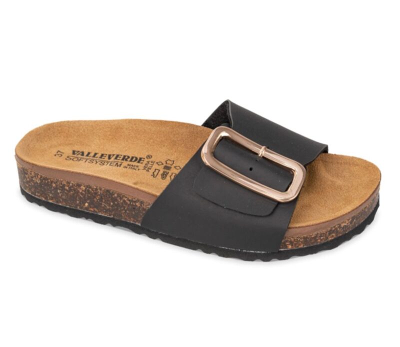 Ciabatte Donna Valleyverde In Pelle Oro Con Doppio Strappo | Zeppa 3cm, Comode E Leggere | Made In Italy