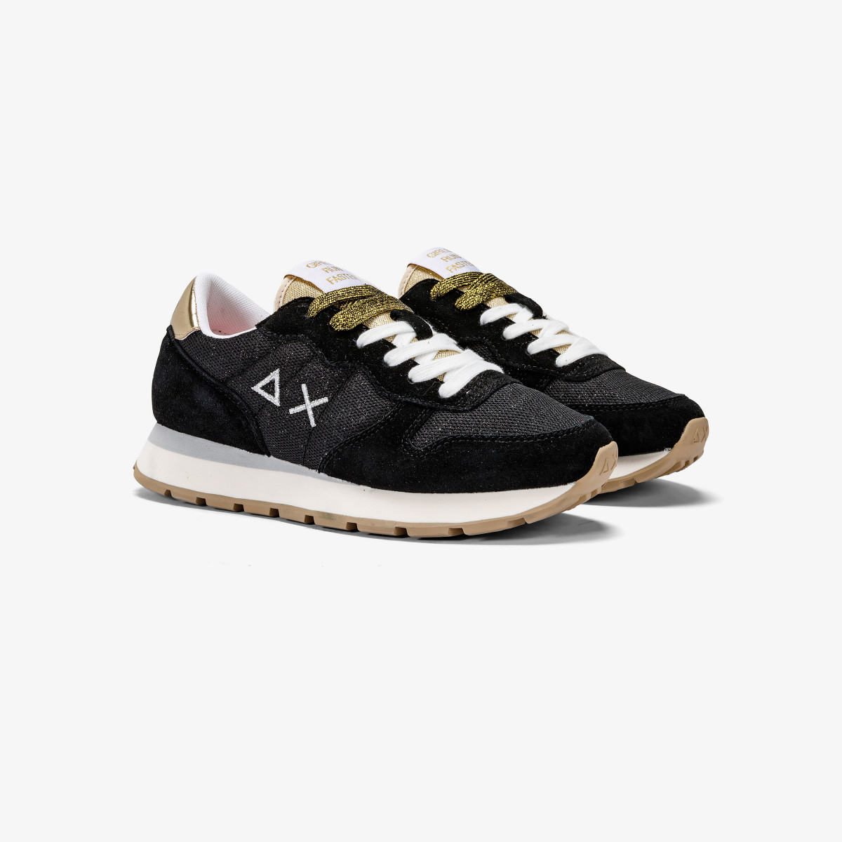 Vintage Scarpe Sun68 Nere Donna Sneakers Ally Vintage In Camoscio