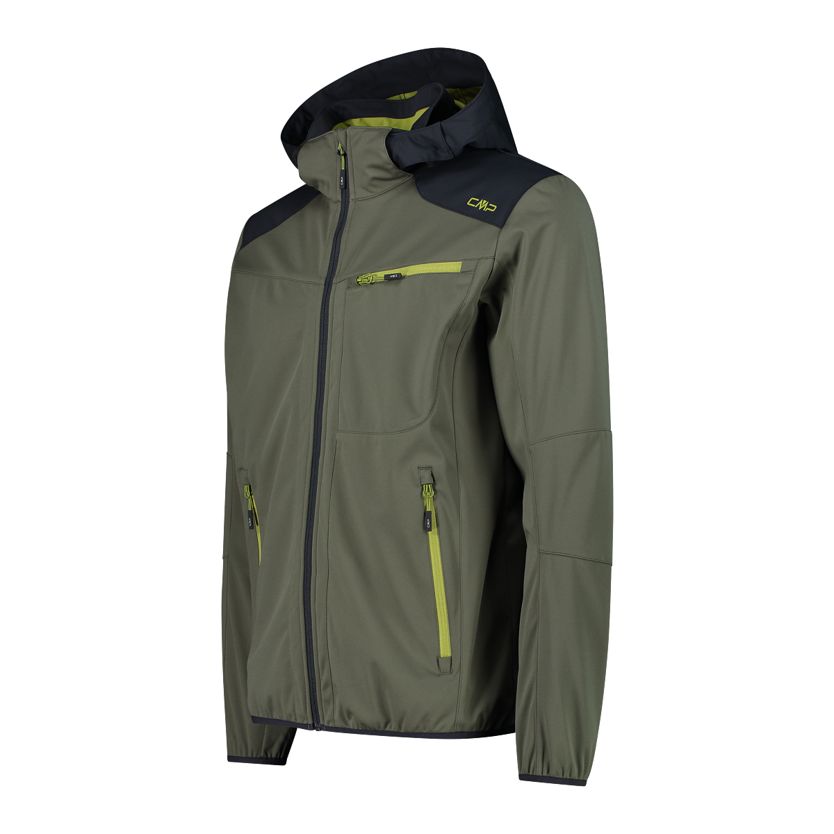 CMP Giacca Softshell Uomo Con Cappuccio - 32A5017, Taglia 52, Nero