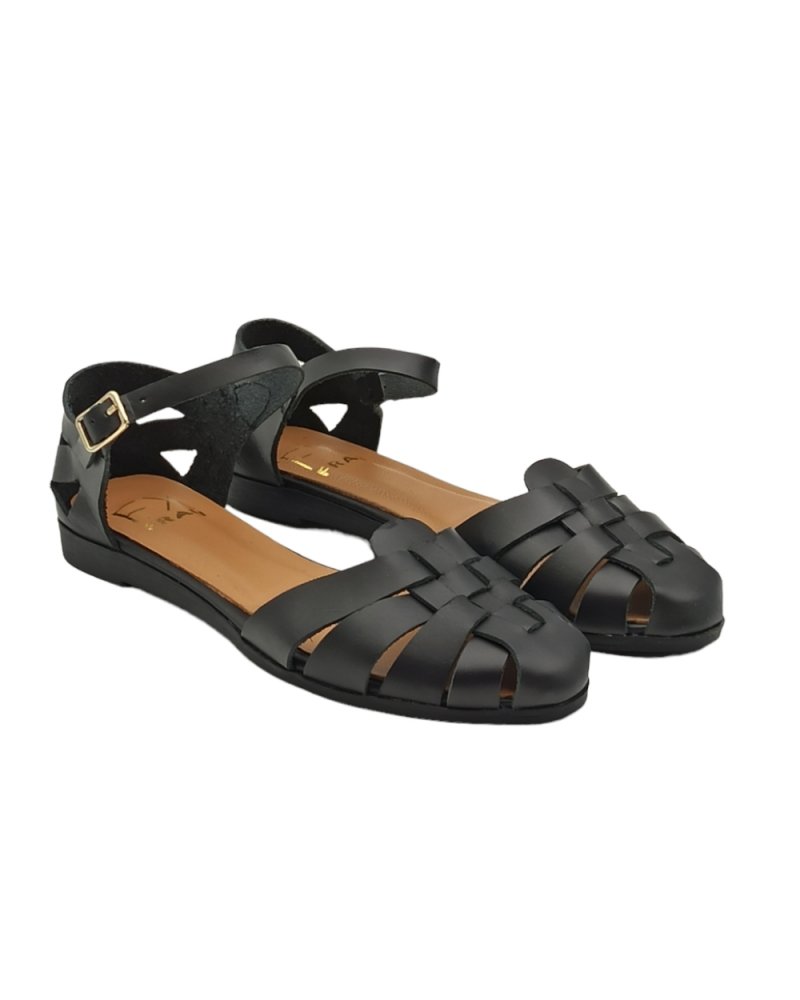 Sandalo Donna Sandalo FRAU 86M9 - Pelle Nero Con Fibbia 38 Frau 86m9 Nero