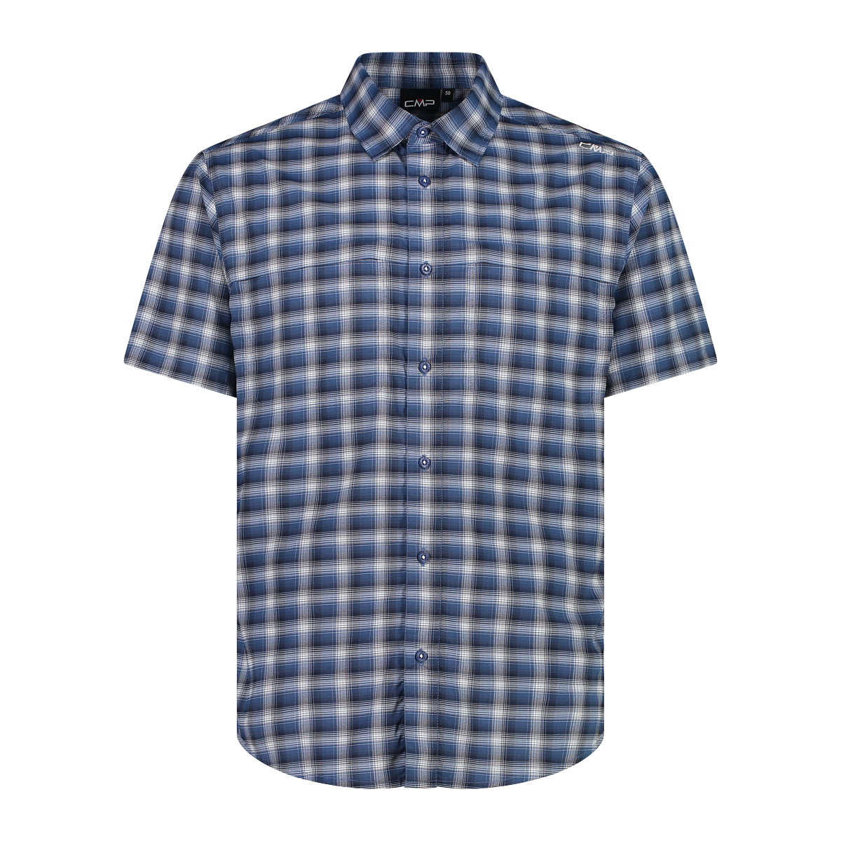 CMP Camicia da Trekking a Fantasia Check a Maniche Corte da Uomo - 33S5617