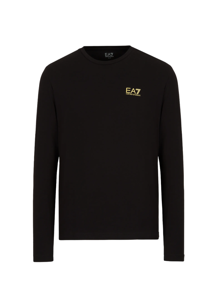 EA7 EMPORIO ARMANI T-shirt Core Identity a manica lunga – 8NPT28 (Black/Gold)