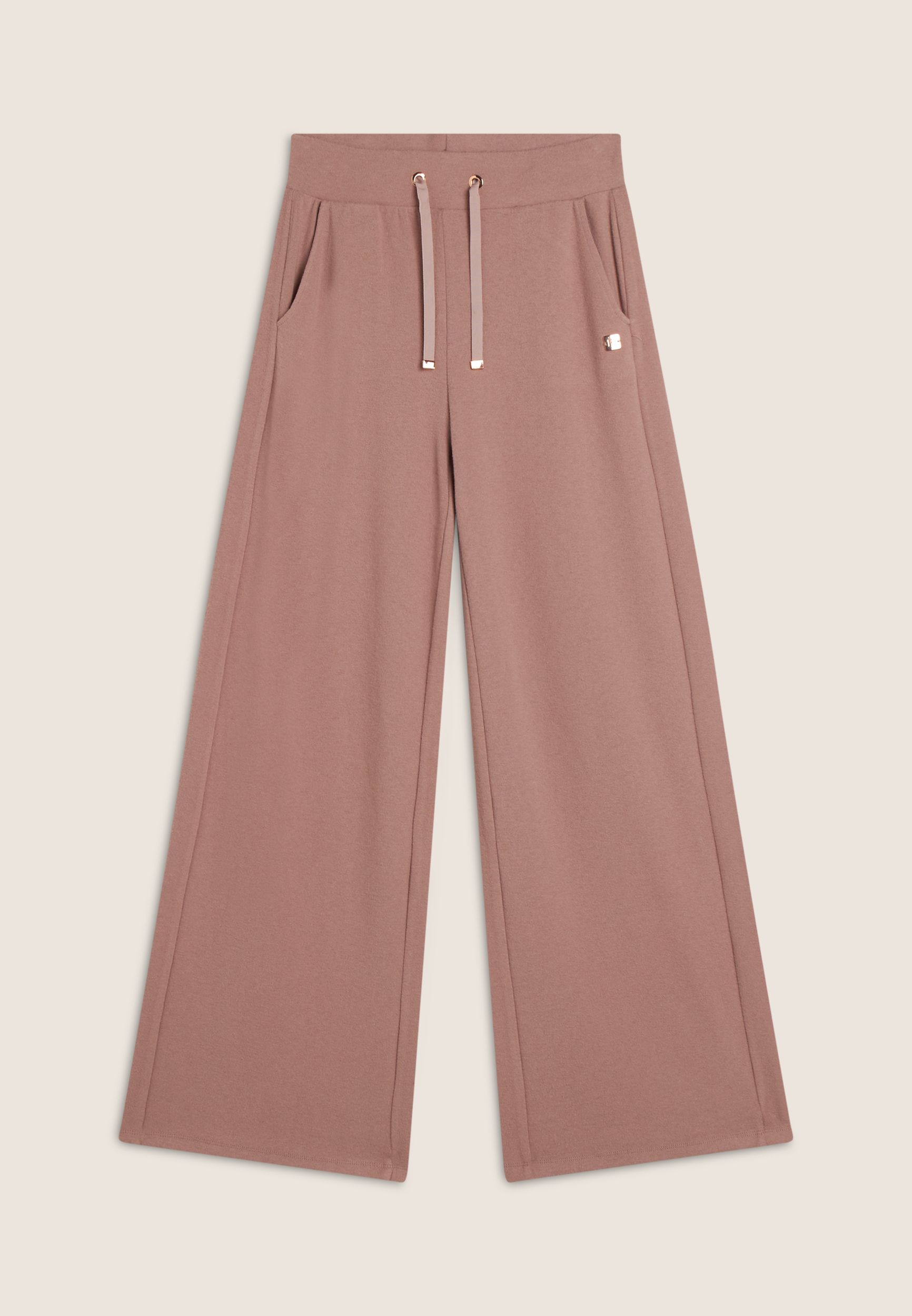 FREDDY Pantalone Wide Leg in Felpa Viscosa effetto Tricot - F4WSLP15