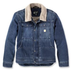 Carhartt Relaxed Fit Denim-Sherpa, Giacca di Jeans imbottita