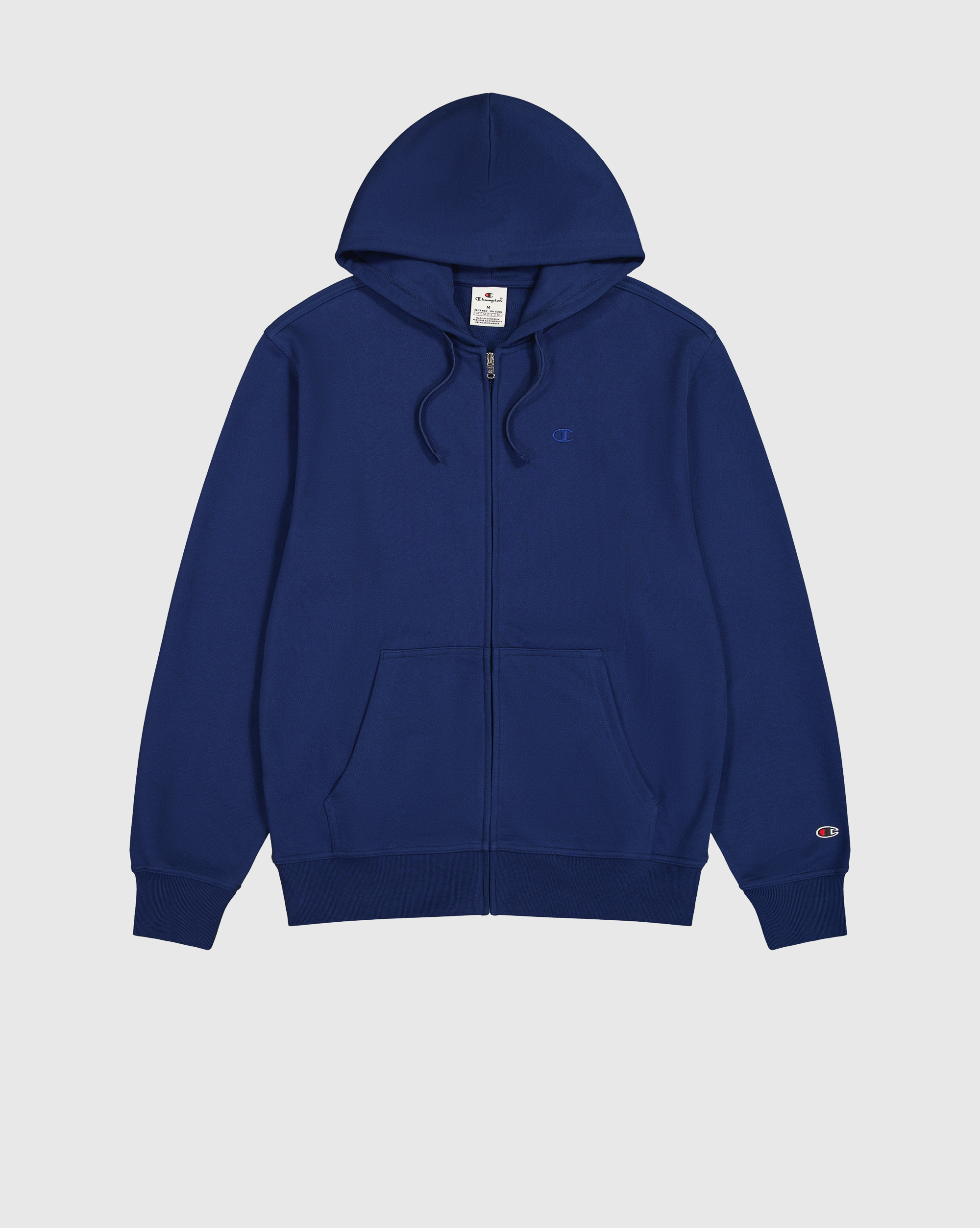 Champion Felpa Full Zip con Cappuccio da Uomo in Cotone Garzato