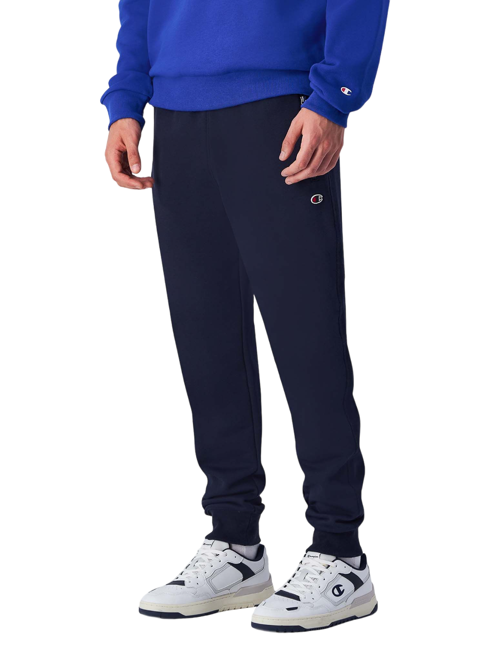 Champion Pantaloni Joggers Slim Fit in Cotone Garzato e Tasche con