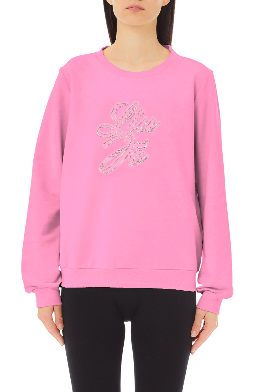 LIU JO Felpa Garzata Girocollo da Donna con logo - TA5168