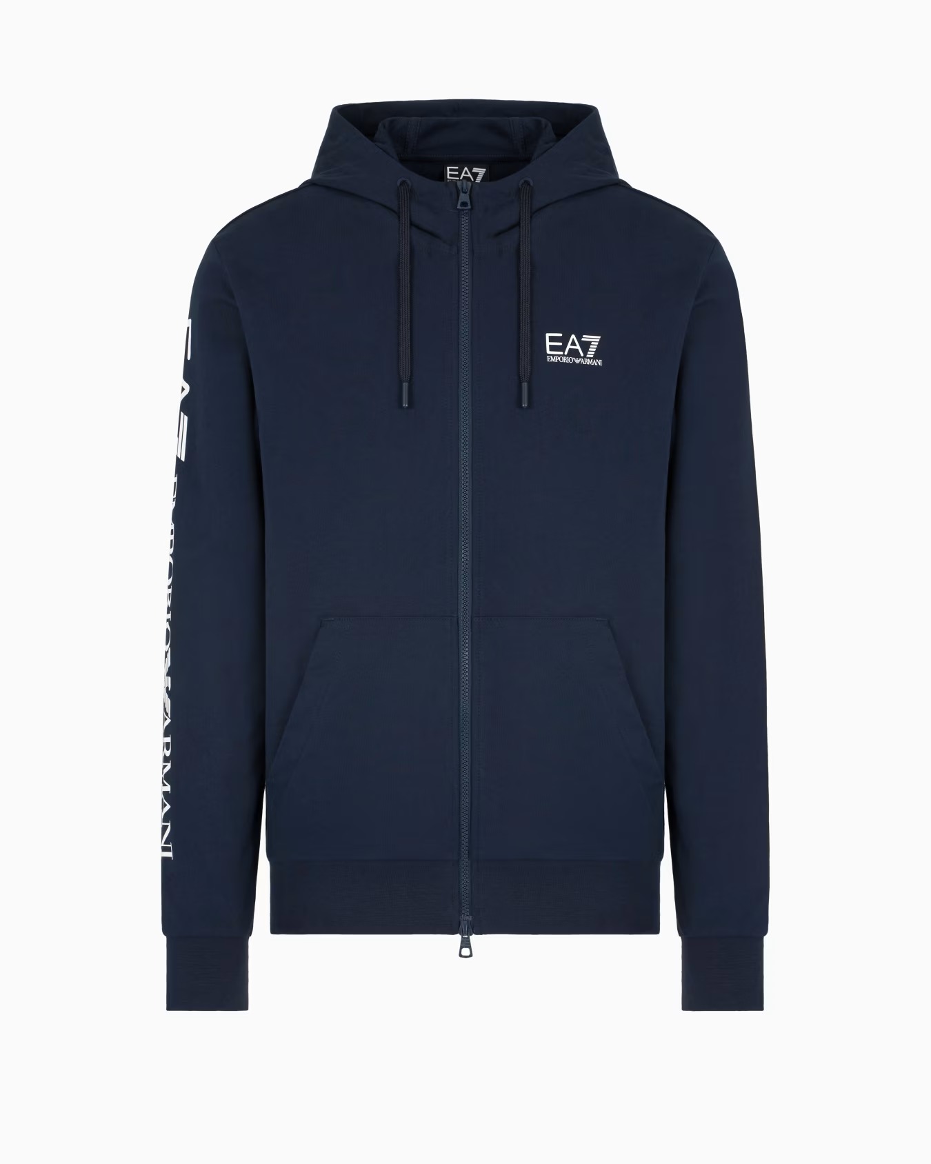 EA7 EMPORIO ARMANI Felpa Full Zip con Cappuccio Logo Series in
