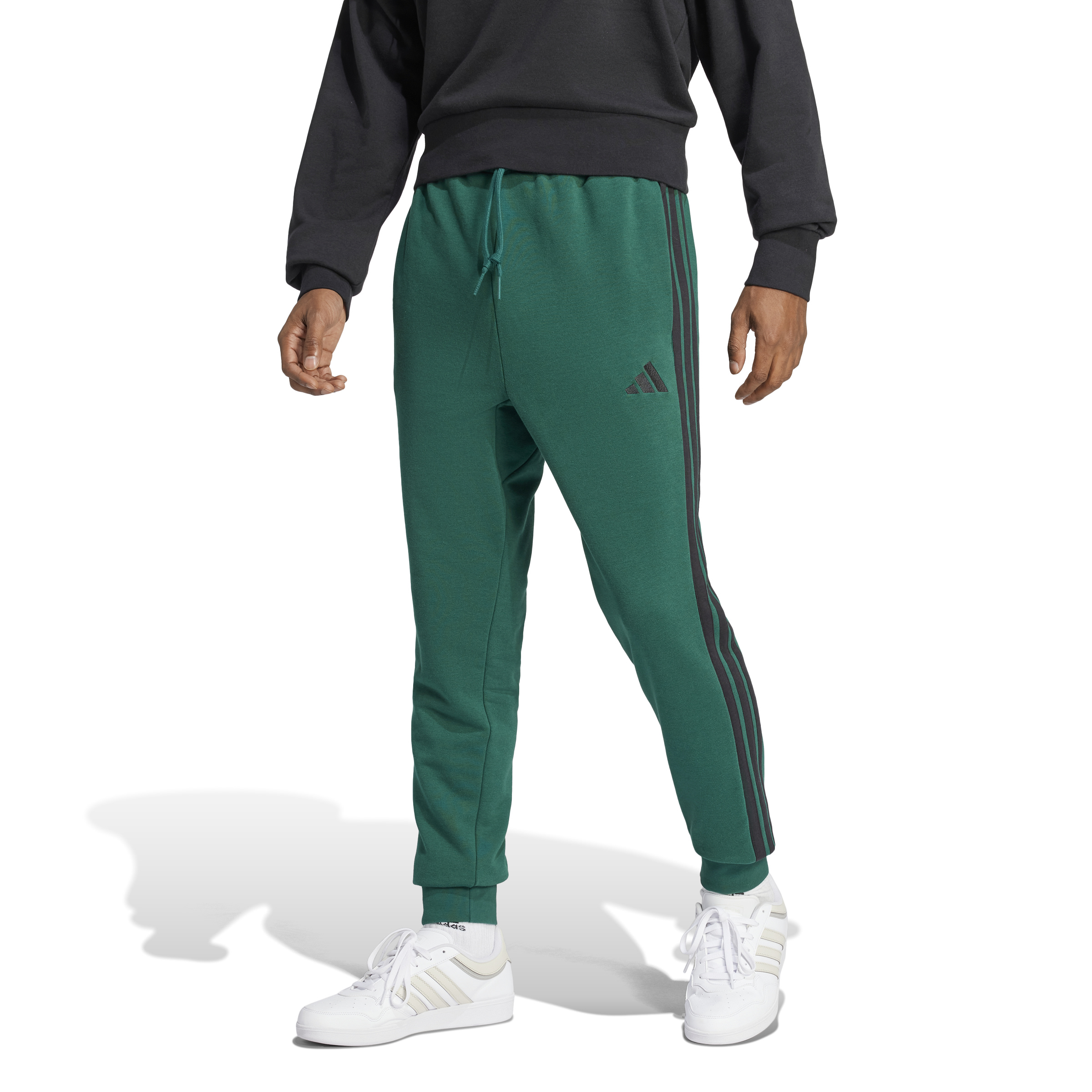 Adidas Essential 3-Stripes French Terry - Pantaloni Garzati con Polsino da Uomo (JD1879)