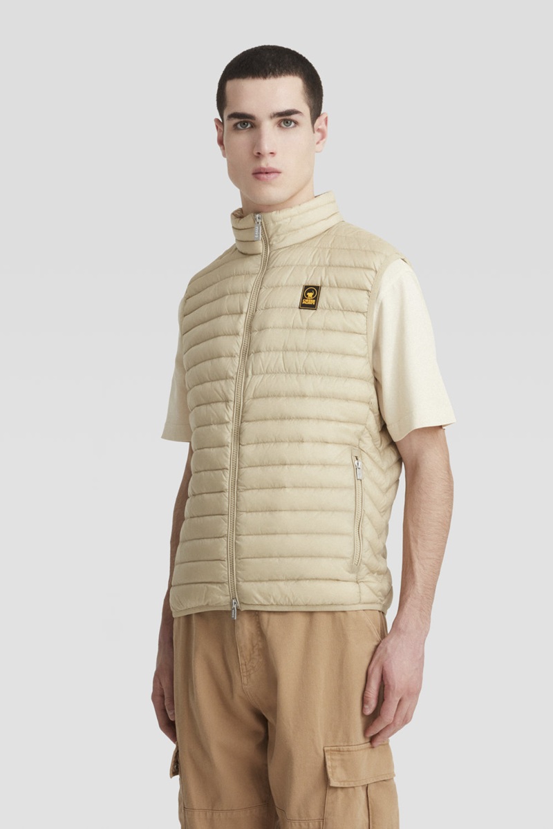 CIESSE PIUMINI Melvin 3.0 - Gilet Smanicato leggero beige in vera piuma da Uomo