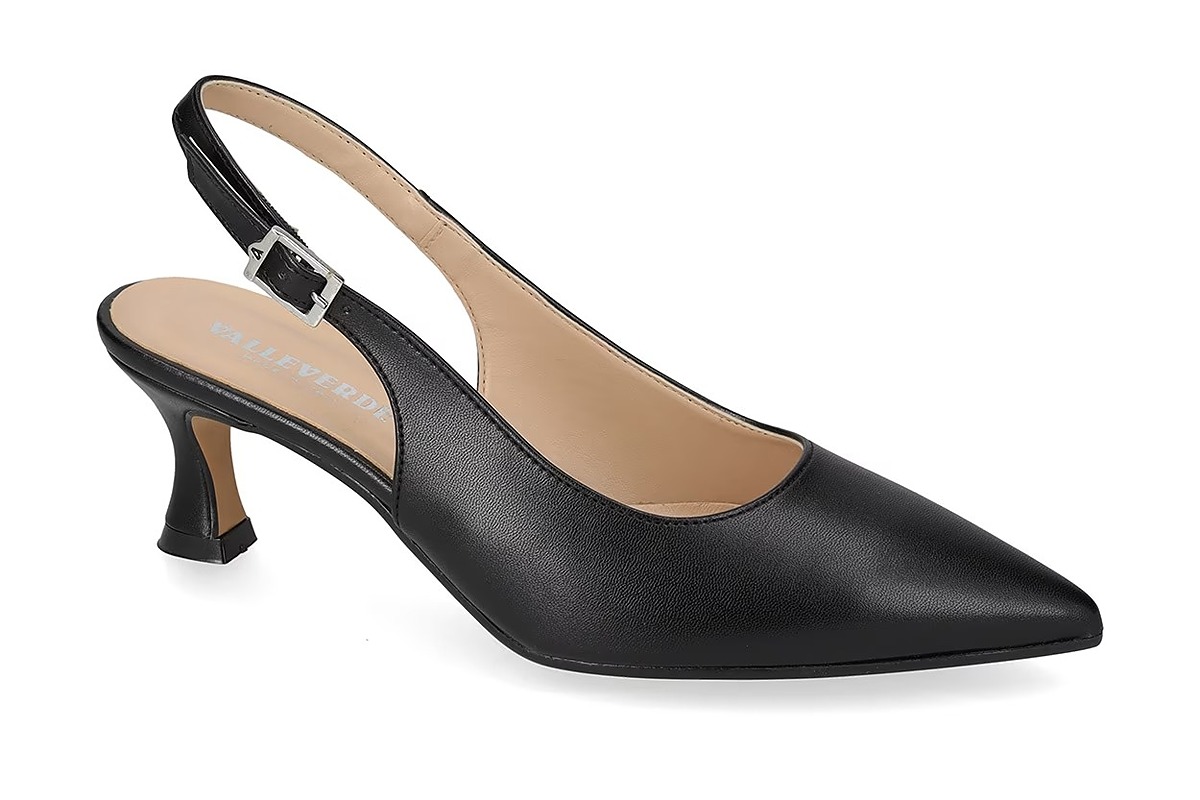 VALLEVERDE 19040 - Décolleté Slingback da donna in Pelle con Cinturino Regolabile
