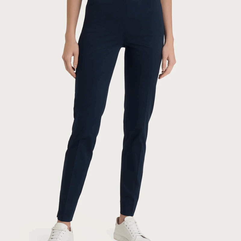 RAGNO Pantalone a sigaretta con spacchetti in Satin Power - NAVY BLU DN22PS