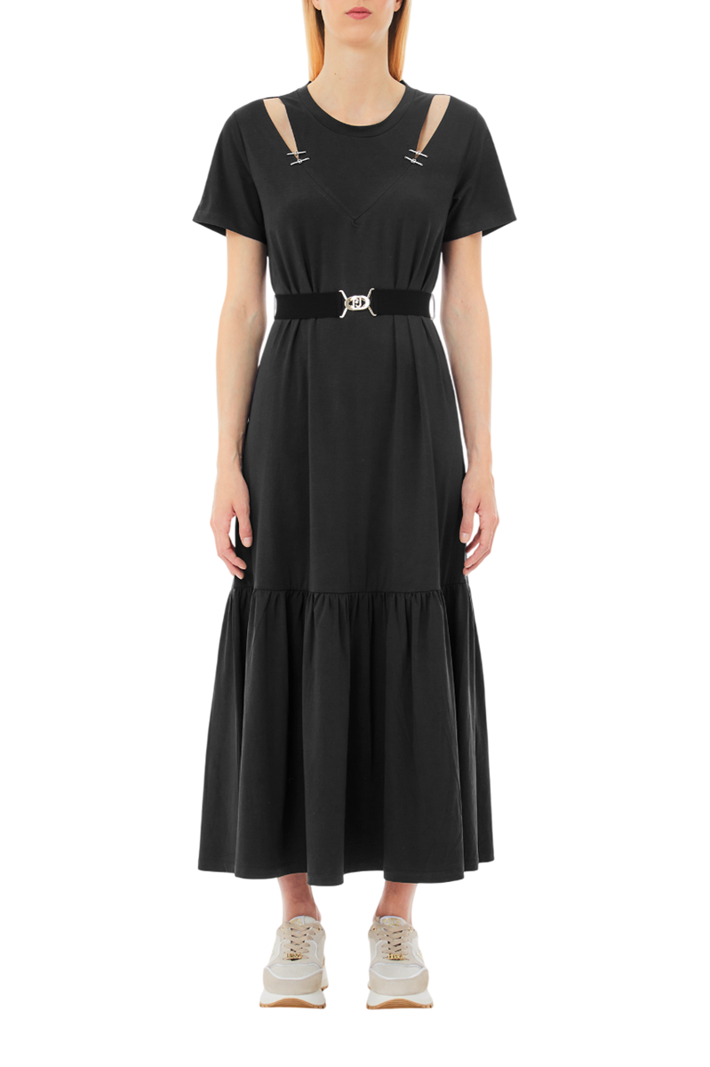 Liu Jo Abito Nero Lungo Sportivo Liu Jo Abito Con Cintura Lungo In