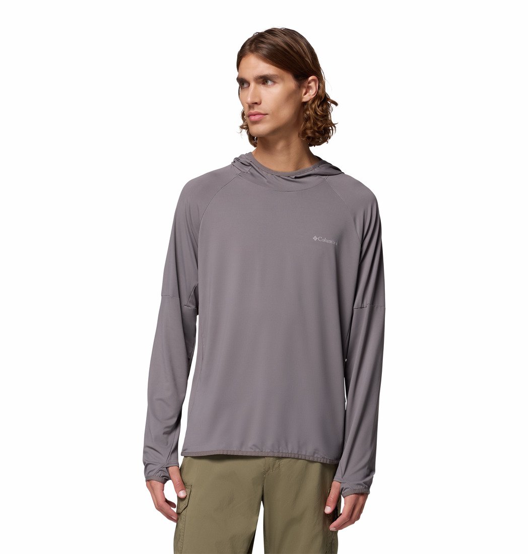Columbia Skien Valley™ Hoodie - T-Shirt con Maniche Lunghe e Cappuccio con Tecnologia Anti Insetto da Uomo (AX4416-023)