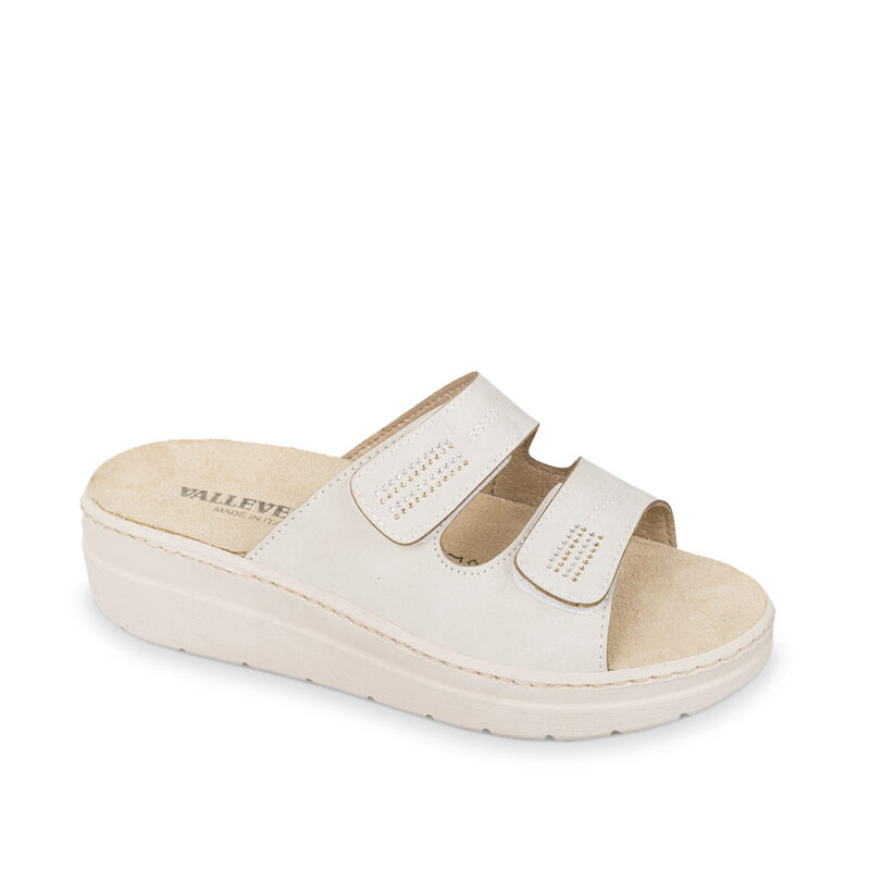 VALLEVERDE 55600 – Ciabatte da Donna con Plantare Estraibile in Pelle e Doppia Fascia Regolabile (LE PREDISPOSTE)