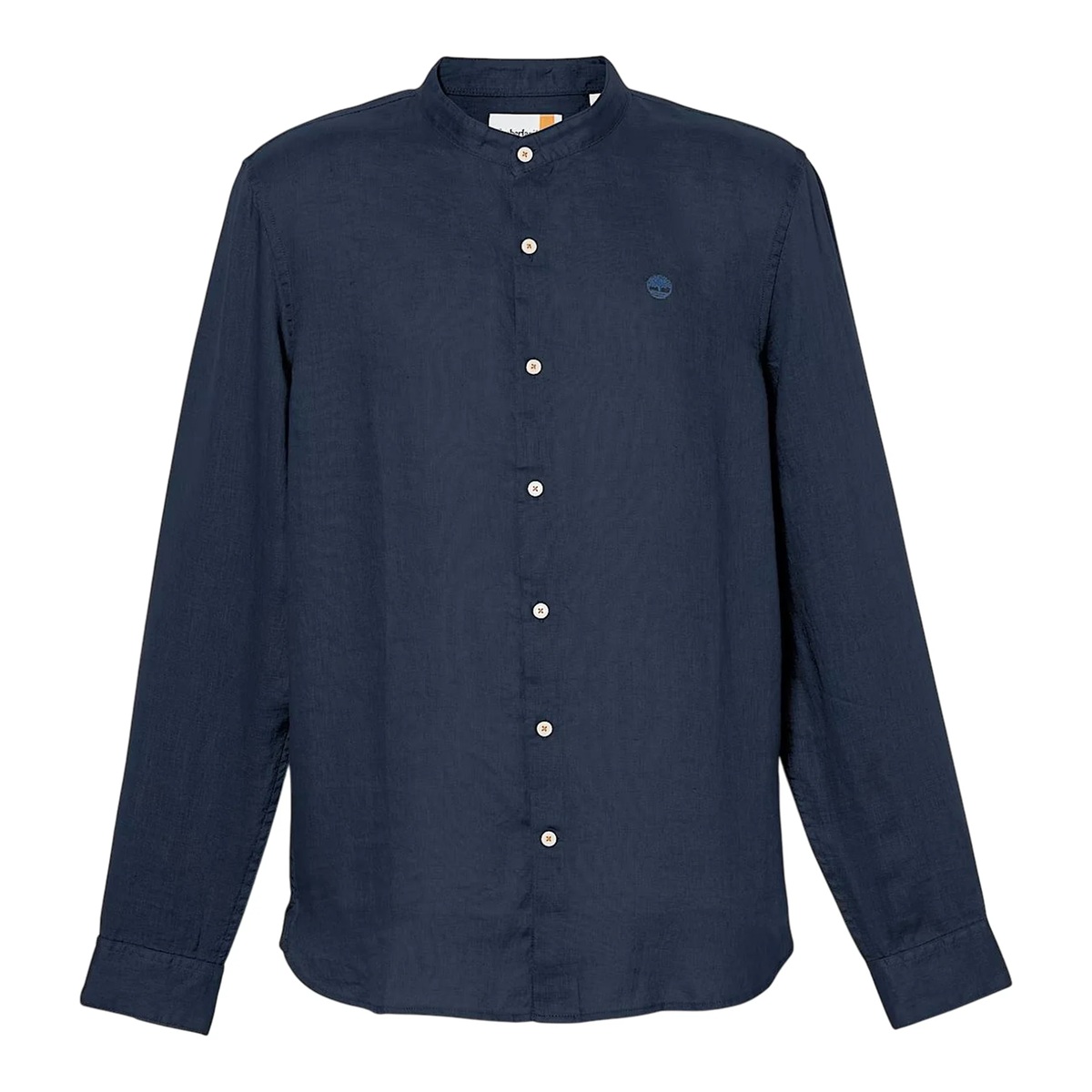 TIMBERLAND Camicia con Colletto alla Coreana in Lino Mill Brook da Uomo in blu scuro - TB0A2DC1