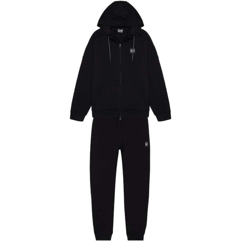 EA7 EMPORIO ARMANI Tuta da Uomo Visibility in Misto Cotone Felpato con Logo sul Retro - 7M000914