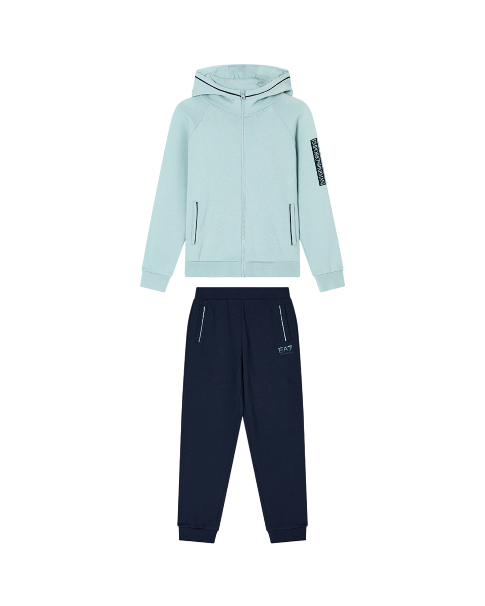 EA7 EMPORIO ARMANI Tuta Invernale Visibility Boy in misto cotone felpato organico ASV per bambini e ragazzi, 7B000178