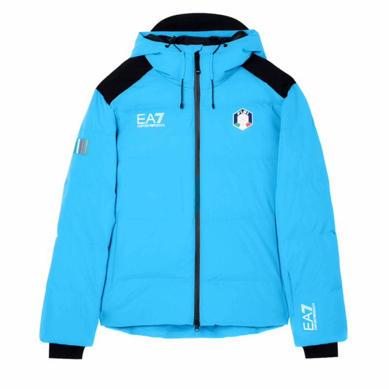 EA7 EMPORIO ARMANI Giacca Bomber da sci Collezione FISI in tessuto tecnico PROTECTUM7 da Uomo - 7M001251