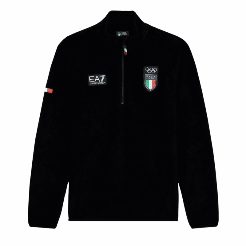 EA7 EMPORIO ARMANI Italia Team Pile tecnico da sci in polar fleece da Uomo – Giochi Olimpici Milano Cortina 2026 – 7M001850