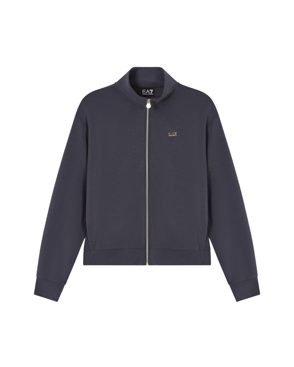 EA7 EMPORIO ARMANI Felpa Full Zip Core Lady in interlock di misto modal stretch da Donna – 7W000191