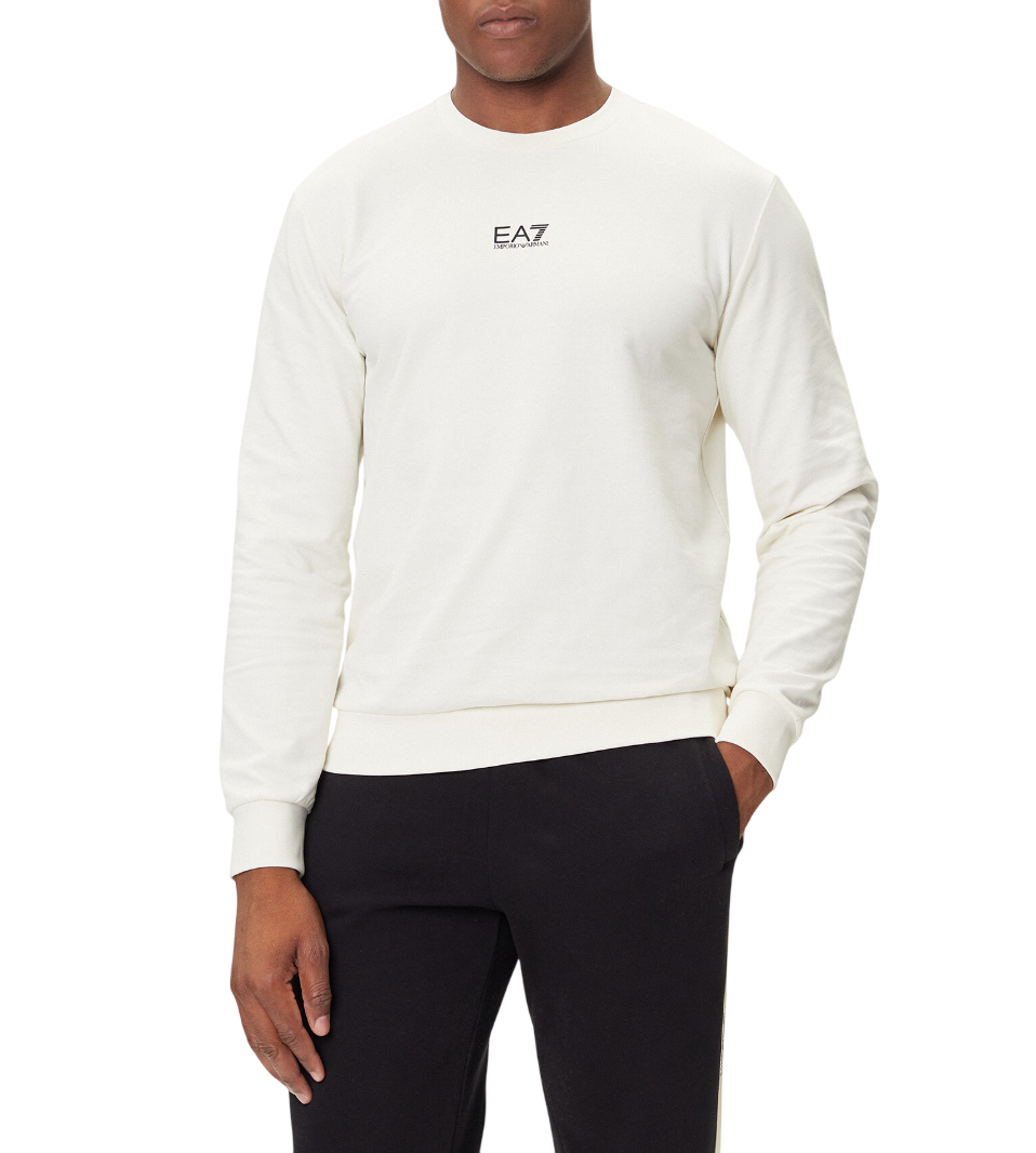 EA7 EMPORIO ARMANI Felpa girocollo da uomo Core Identity in cotone garzato – 8NPM30