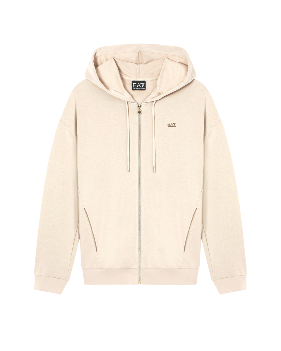 EA7 EMPORIO ARMANI Felpa da Donna con cappuccio Core Lady in interlock di misto modal stretch - 7W000192
