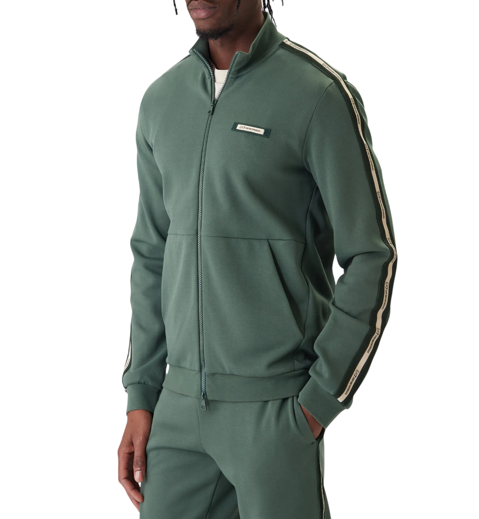 EA7 EMPORIO ARMANI Felpa da Uomo Logo Series in Cotone Garzato, Logo Tape - 7M001479