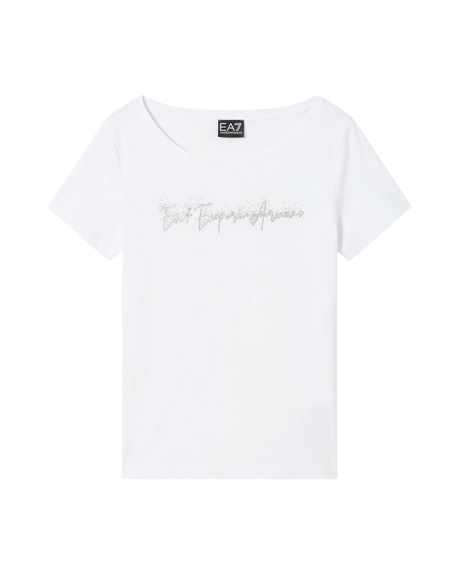 EA7 EMPORIO ARMANI T-shirt da Donna in jersey stretch con logo signature Logo Series, 7W000978