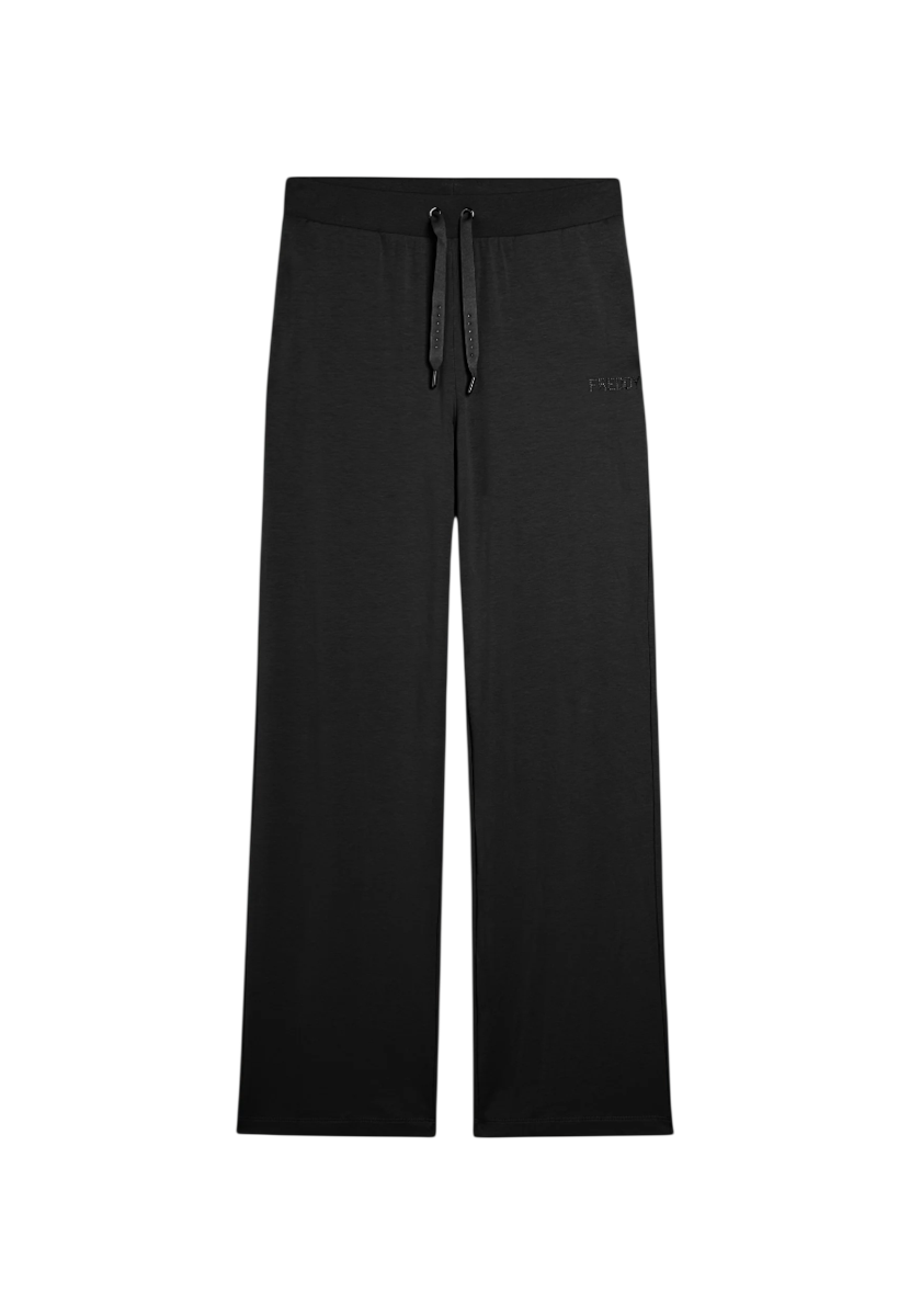 FREDDY Pantalone Sportivo Cropped con gamba Wide Leg e strass da Donna - S26WCXP3