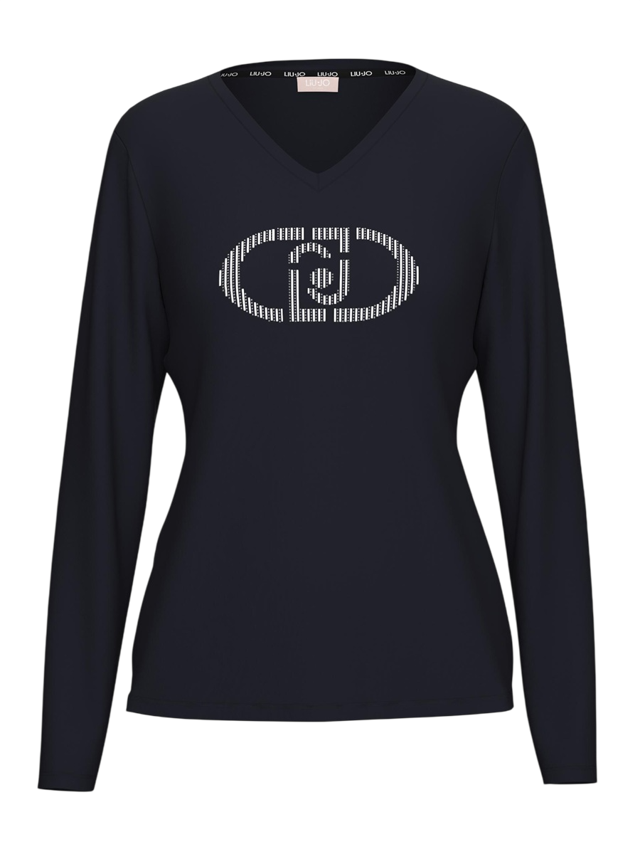 Liu Jo T-Shirt a Maniche Lunghe Donna con Strass TA6053