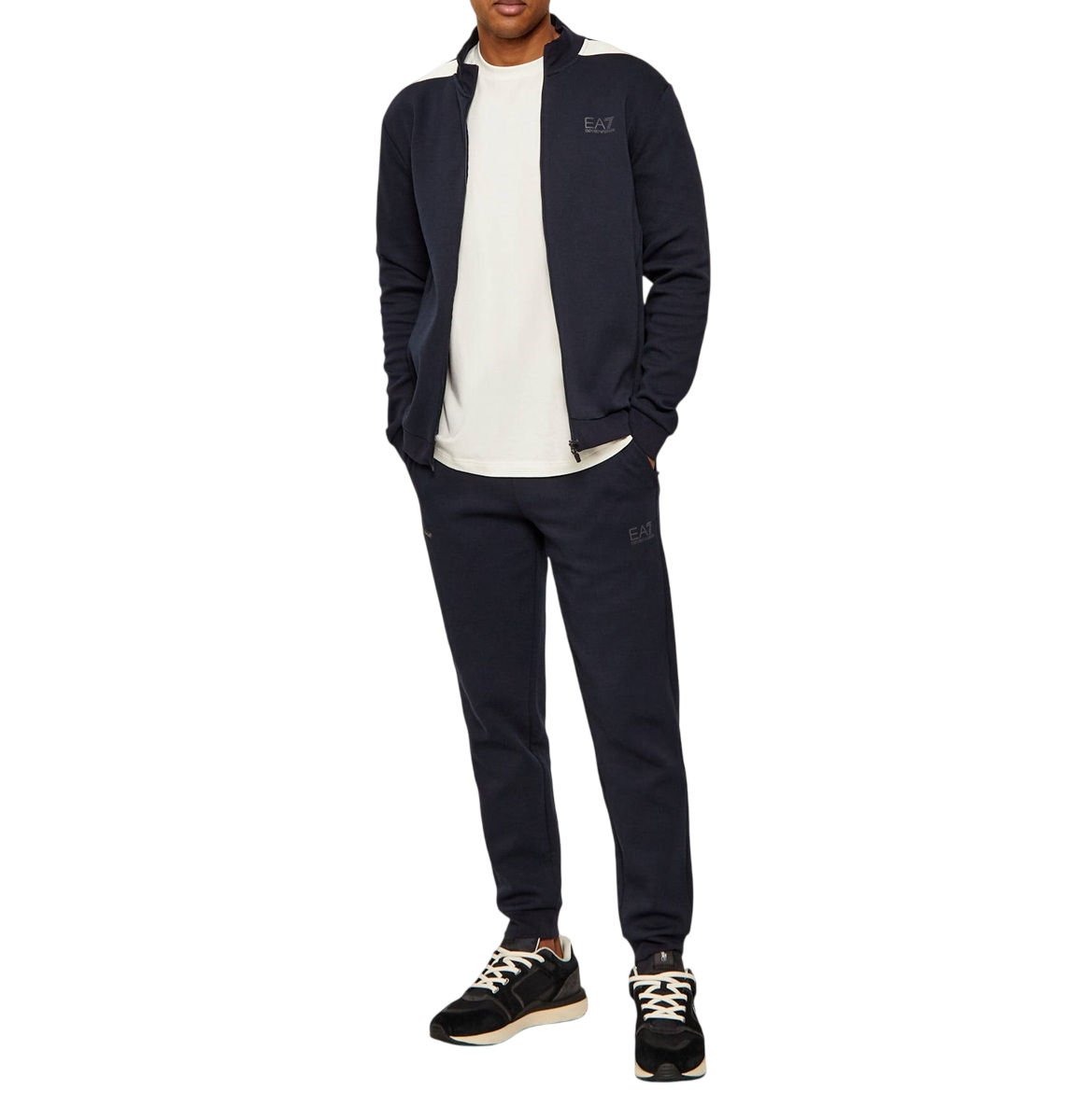 EA7 EMPORIO ARMANI Tuta Dynamic Athlete in tessuto tecnico Natural VENTUS7 da Uomo - 7M001601