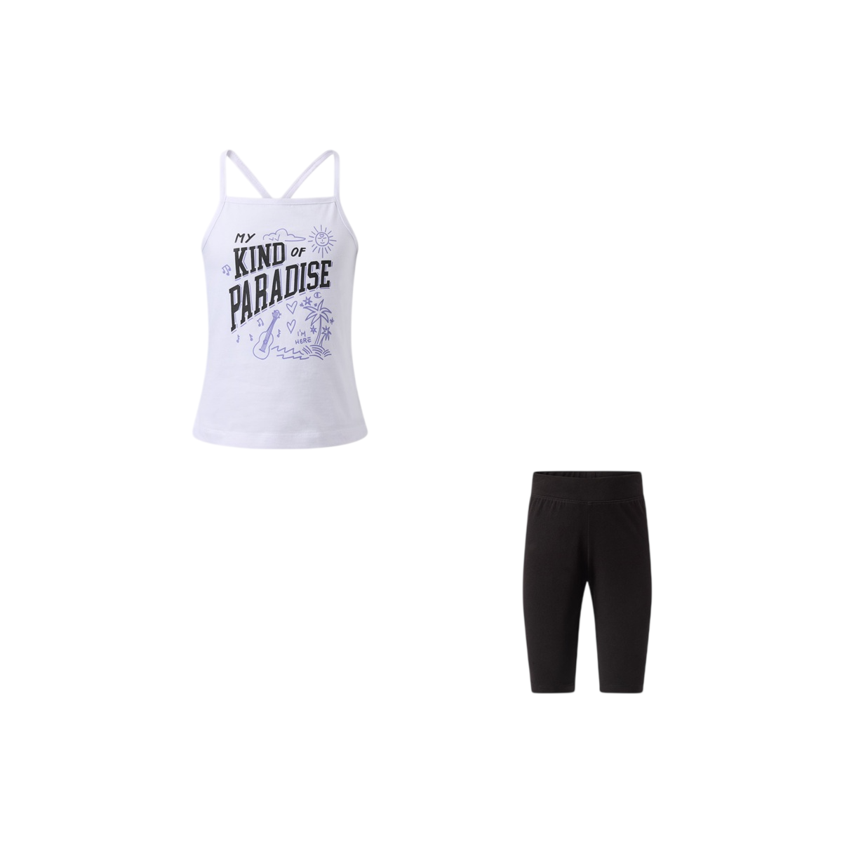 Champion Legacy Girl - Graphic Tank Top Set con Canotta e Leggings Short per Bambine e ragazze - 405379
