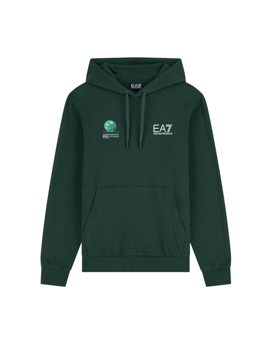 EA7 EMPORIO ARMANI Internazionali BNL d'Italia 2026 - Felpa con cappuccio in cotone Garzato da Uomo - 7M002816