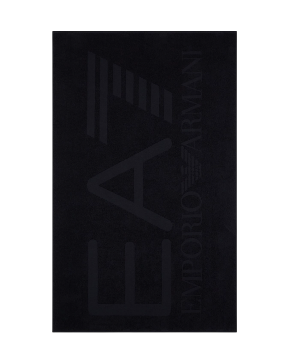EA7 EMPORIO ARMANI Telo Mare in Cotone con maxi logo tono su tono 170x100 cm - 7X000678