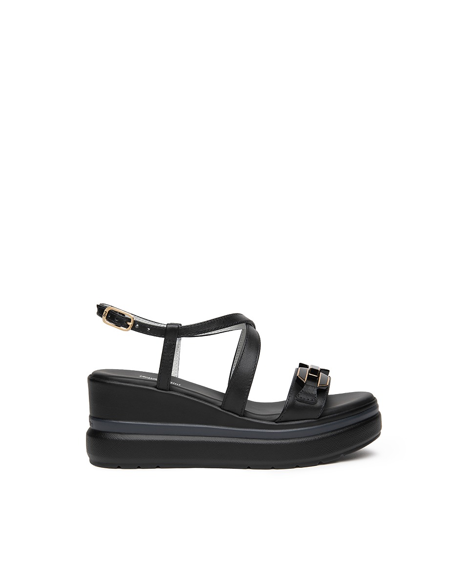 Nero Giardini E615953D - Sandalo Donna in Pelle con Zeppa