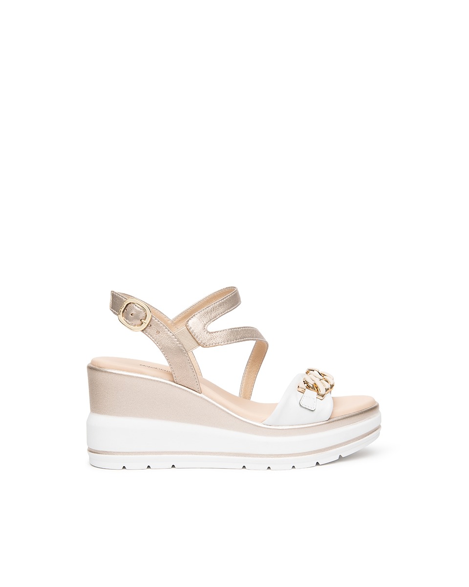 Nero Giardini E615962D - Sandalo Donna in Pelle con Zeppa